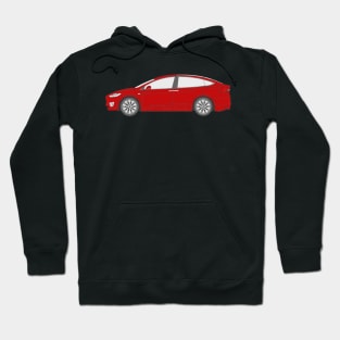 Tesla Model 3 Red Outline Hoodie